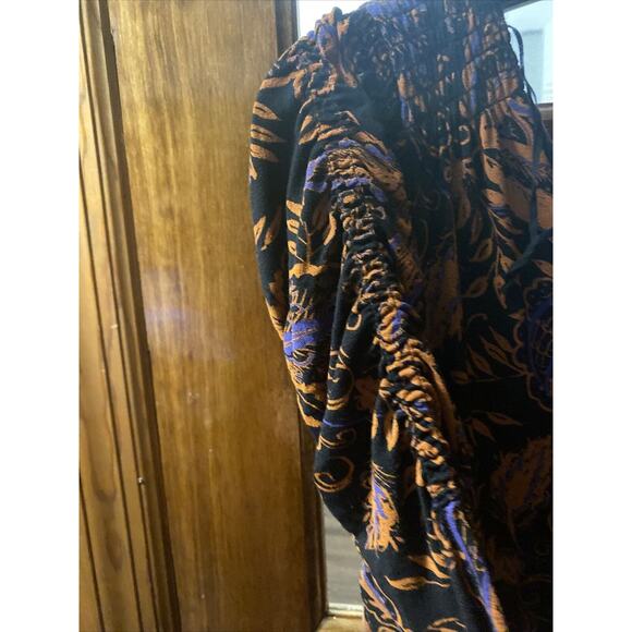 Free People Hello Lover Floral Tunic Dress Top/Mini Noir Combo Womens Sz S Boho - Picture 2 of 8